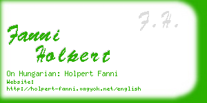 fanni holpert business card